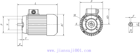VF系列蝸輪蝸桿電動機(jī)型號參數(shù)表外形安裝尺寸