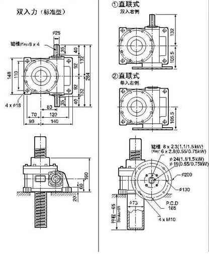 WSH系列蝸桿升降機附圖